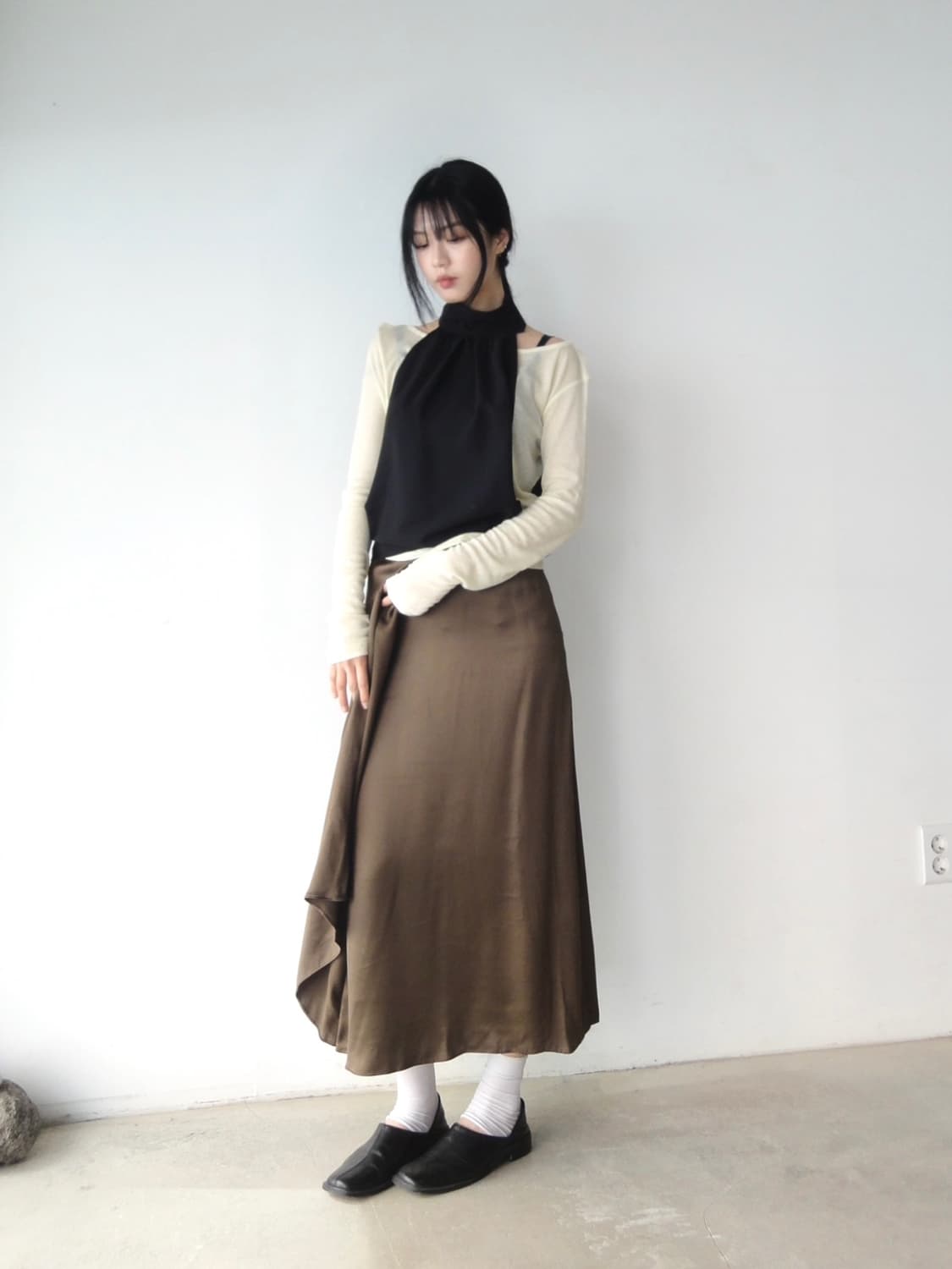 MASSIMO DUTTI silk half layer skirt 상품이미지4