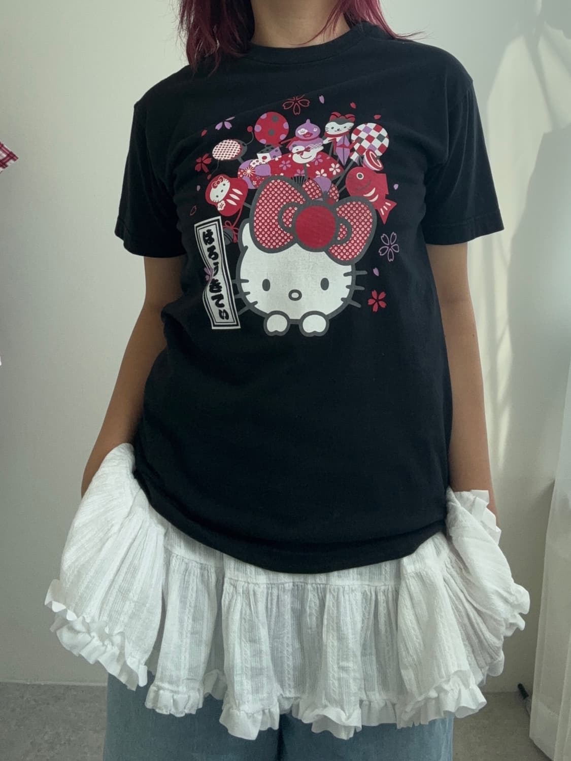 HELLO KITTY 마츠리 블랙 반팔티 상품이미지9