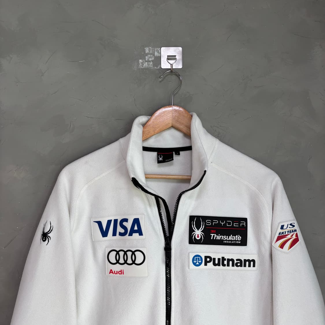스파이더 아우디 US 스키팀 플리스 화이트 상품이미지2