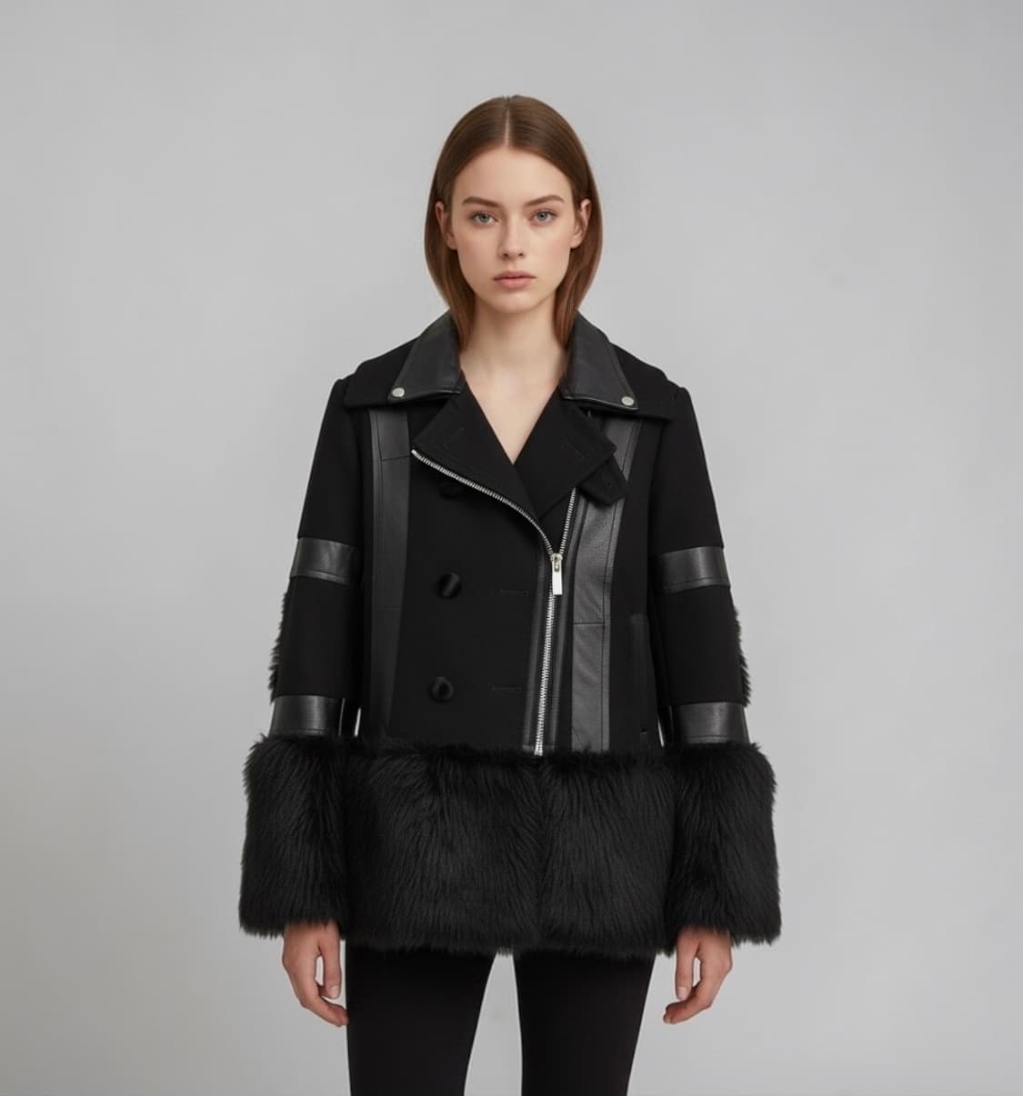 2/ 사카이 19FW 울 앤 퍼 피코트 자켓 상품이미지1