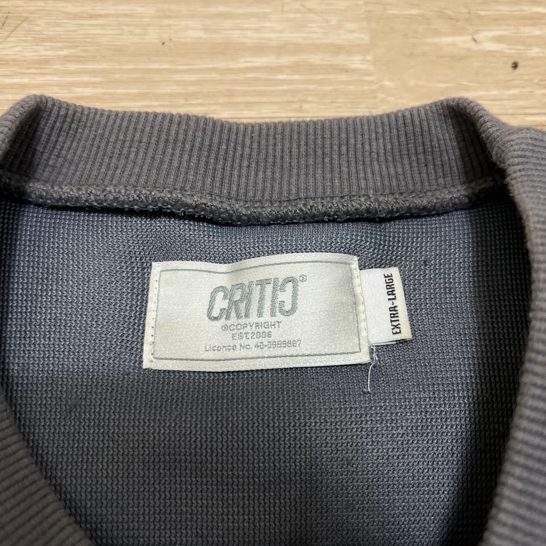 크리틱 남여공용 와펜 웜업 뽀글이 맨투맨 티셔츠 [차콜] XL/105 상품이미지5