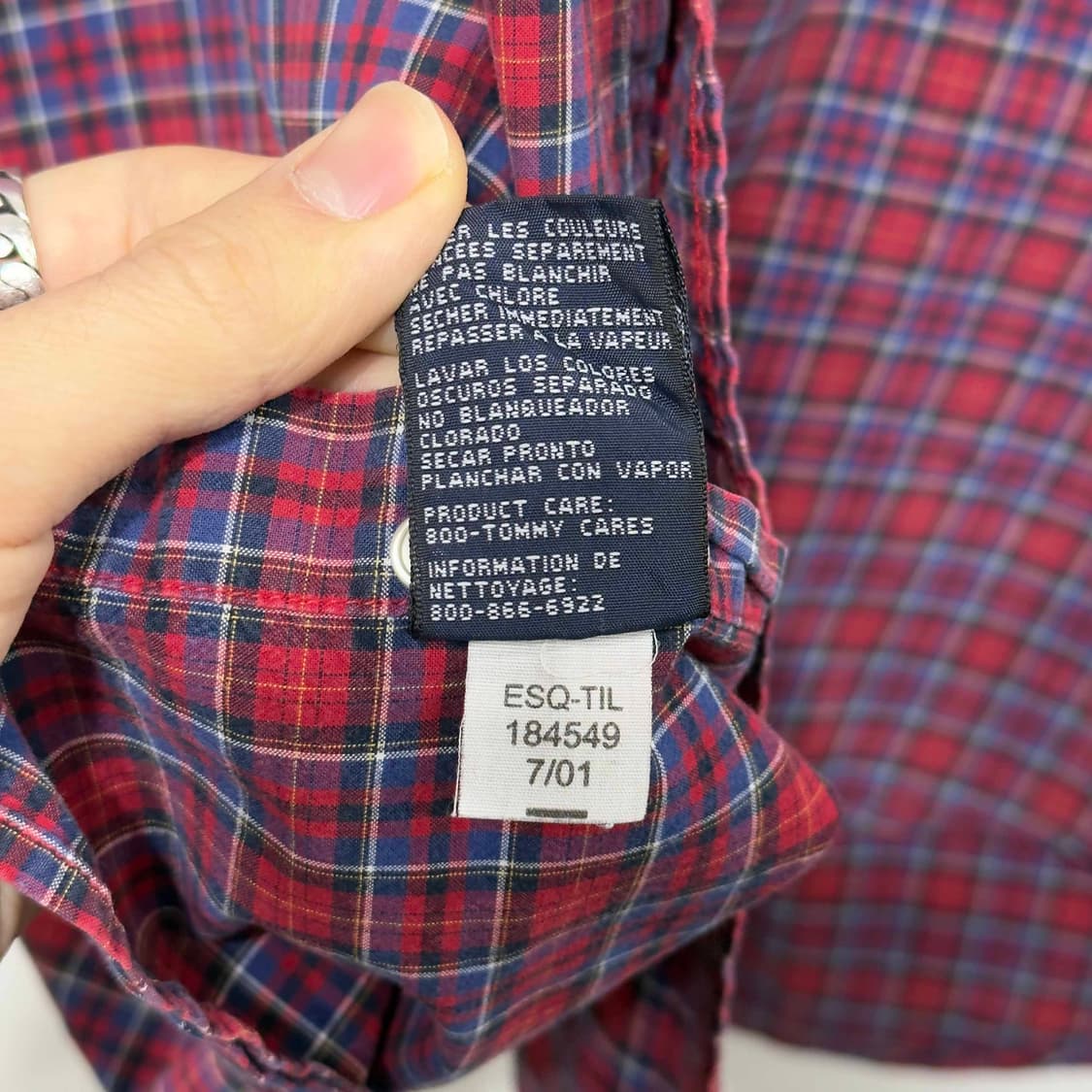 90s 타미힐피거 체크 셔츠 상품이미지7
