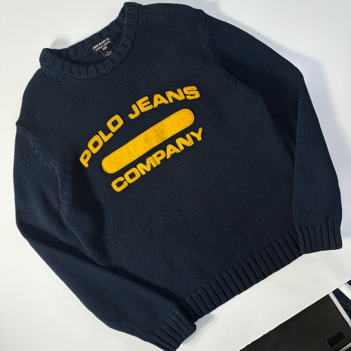 Polo jeans 폴로 진스 아치 스펠 자수 니트 상품이미지2