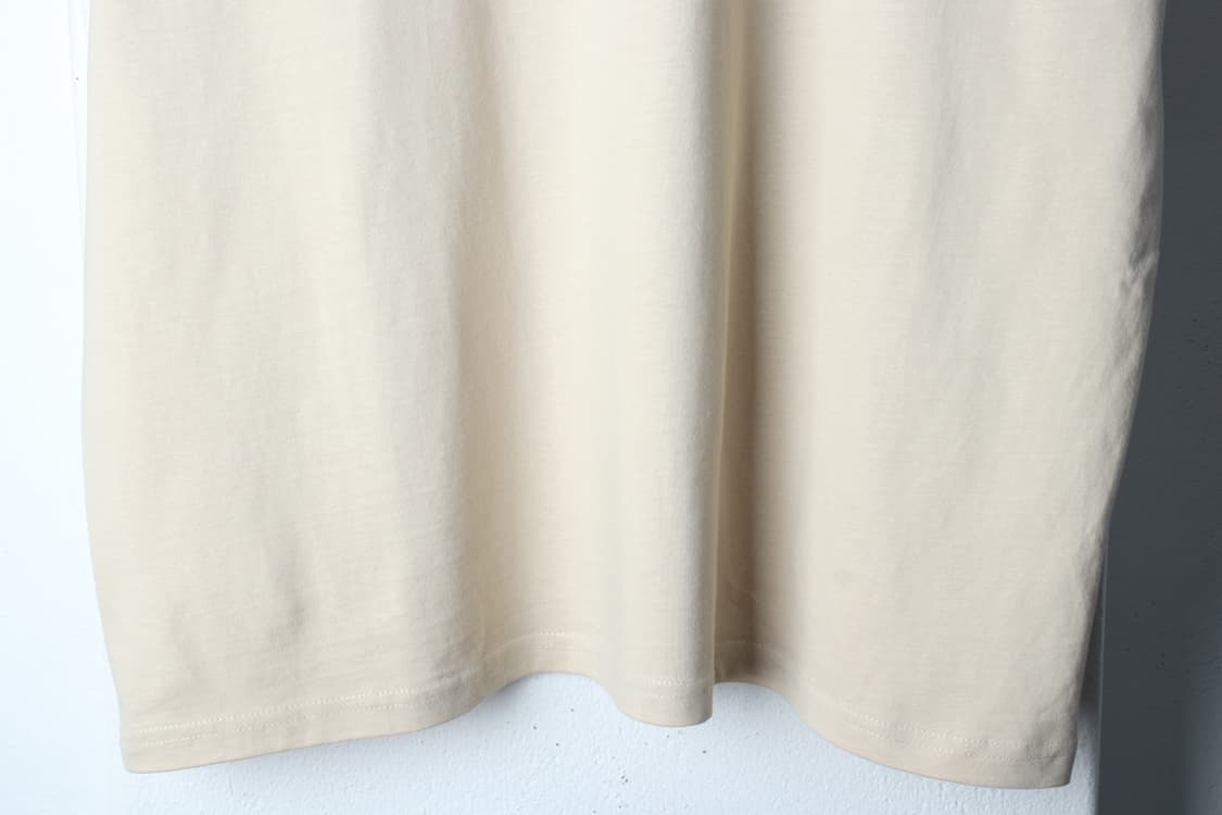 (M-XL) 반팔 티셔츠 오버핏 베이지 스몰로고-H33390 상품이미지4