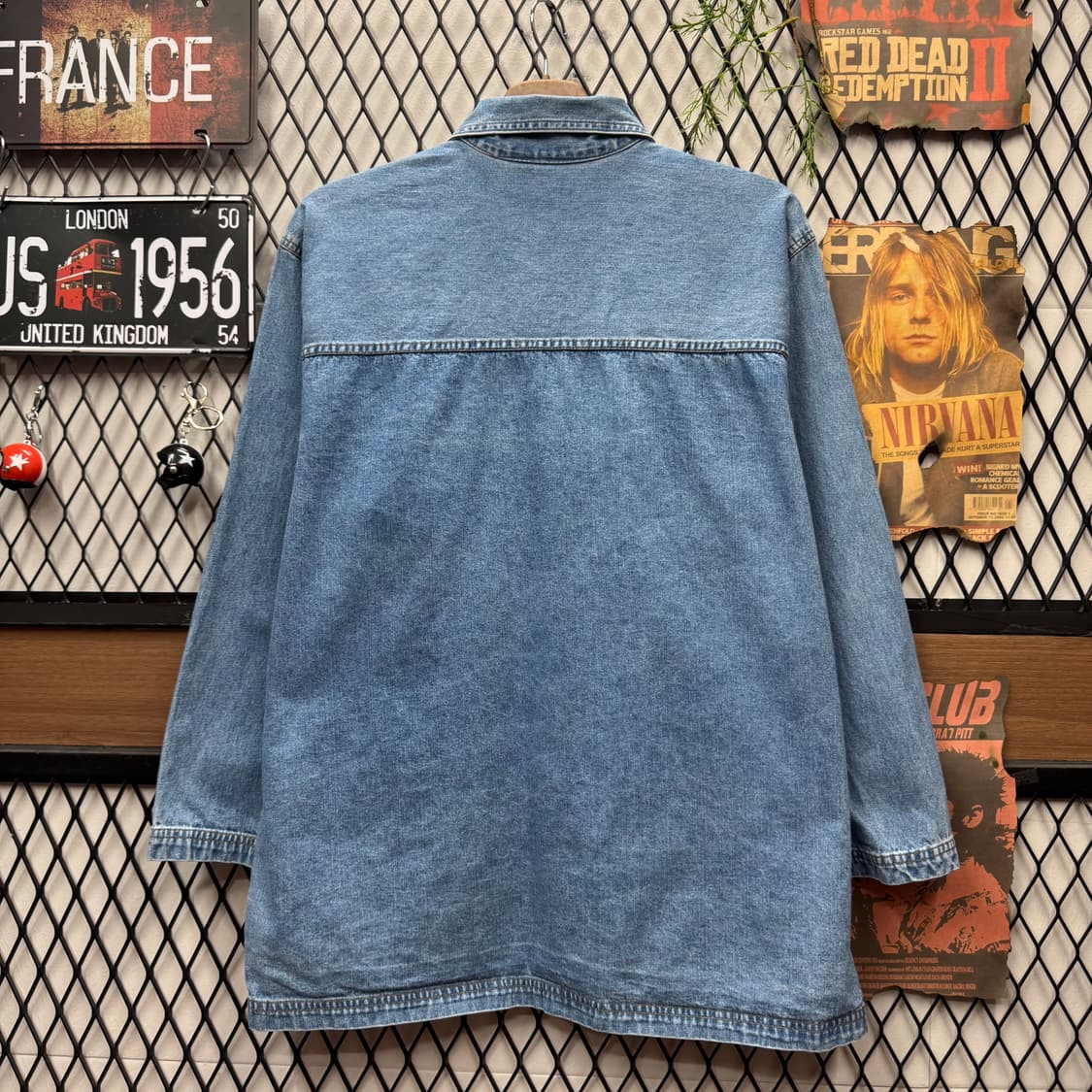 90s USA VINTAGE 데님 초어 코트 전면 4포켓 디테일 연청 상품이미지2