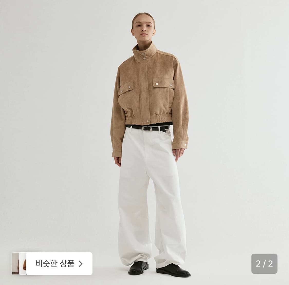 프롬웨얼 Suede Cropped Bomber Jacket 상품이미지2