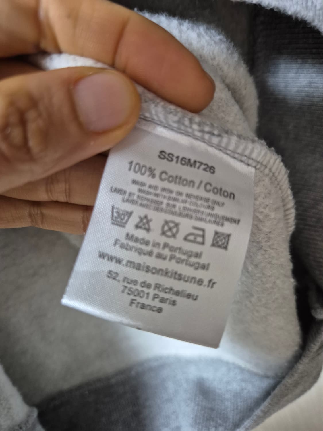 (정품) 메종키츠네 그레이 로고 맨투맨 XS 스웻셔츠 상품이미지6