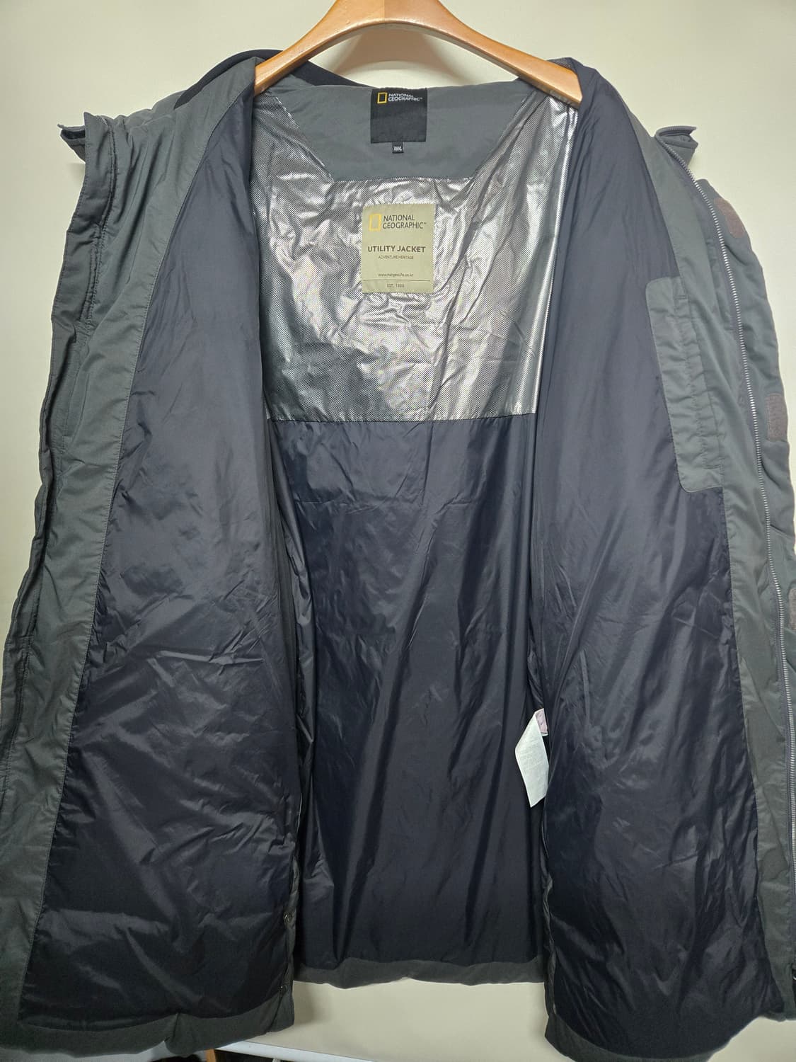 내셔널지오그래픽 구스다운 롱패딩 그레이 115 상품이미지3