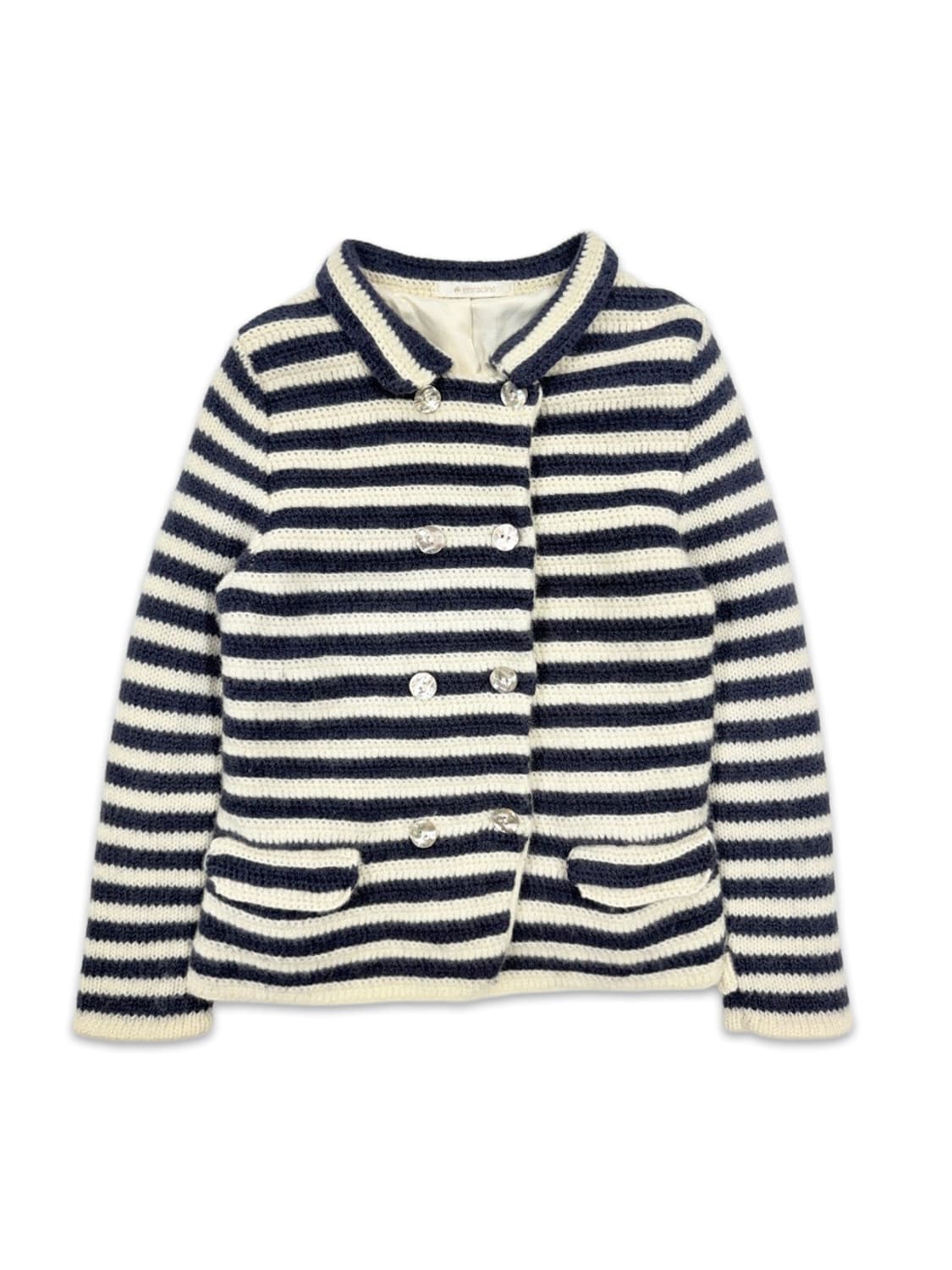 빈티지 스트라이프 모리 니트 더블 자켓 상품이미지1