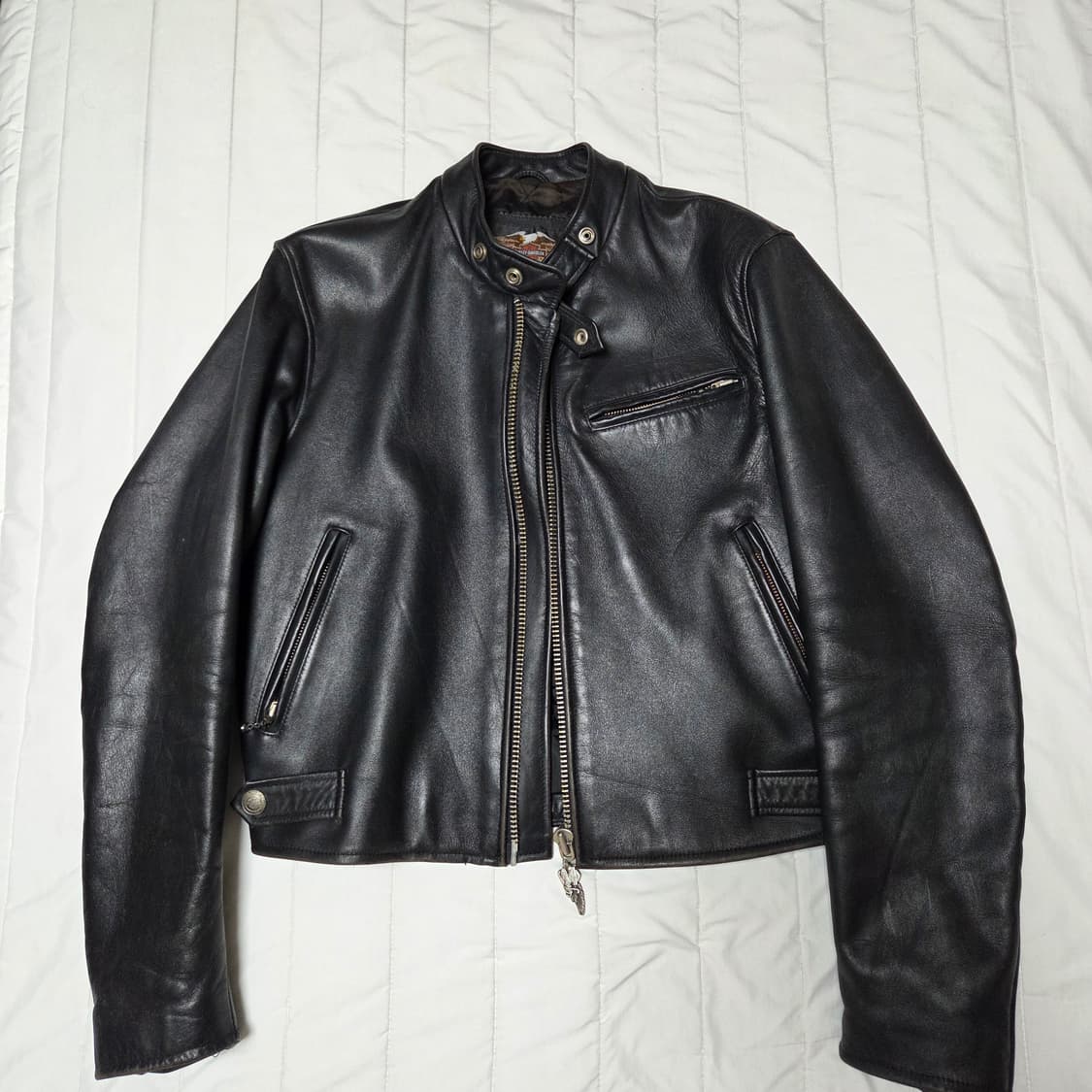 [S]90s 할리데이비슨 소가죽 싱글가죽자켓  싱글라이더 상품이미지1