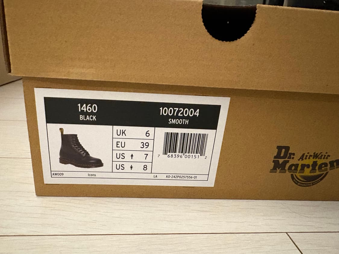 닥터마틴 1460 블랙 스무스 8홀 250 uk6 상품이미지7