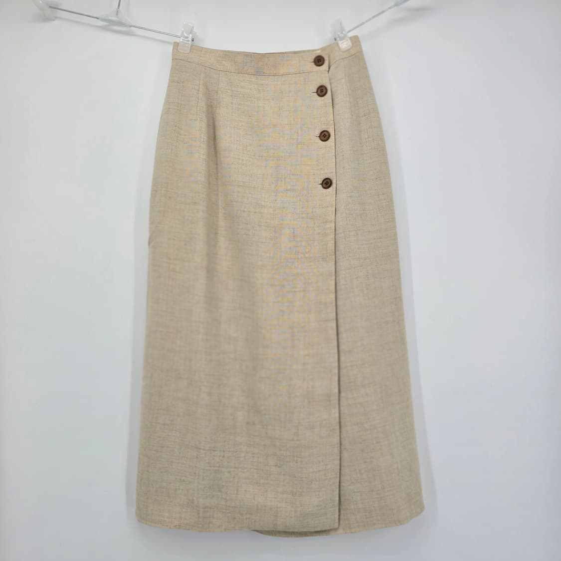 ANNCHEPI 베이지 린넨 혼방 랩 스커트 25 [E30579] 상품이미지1