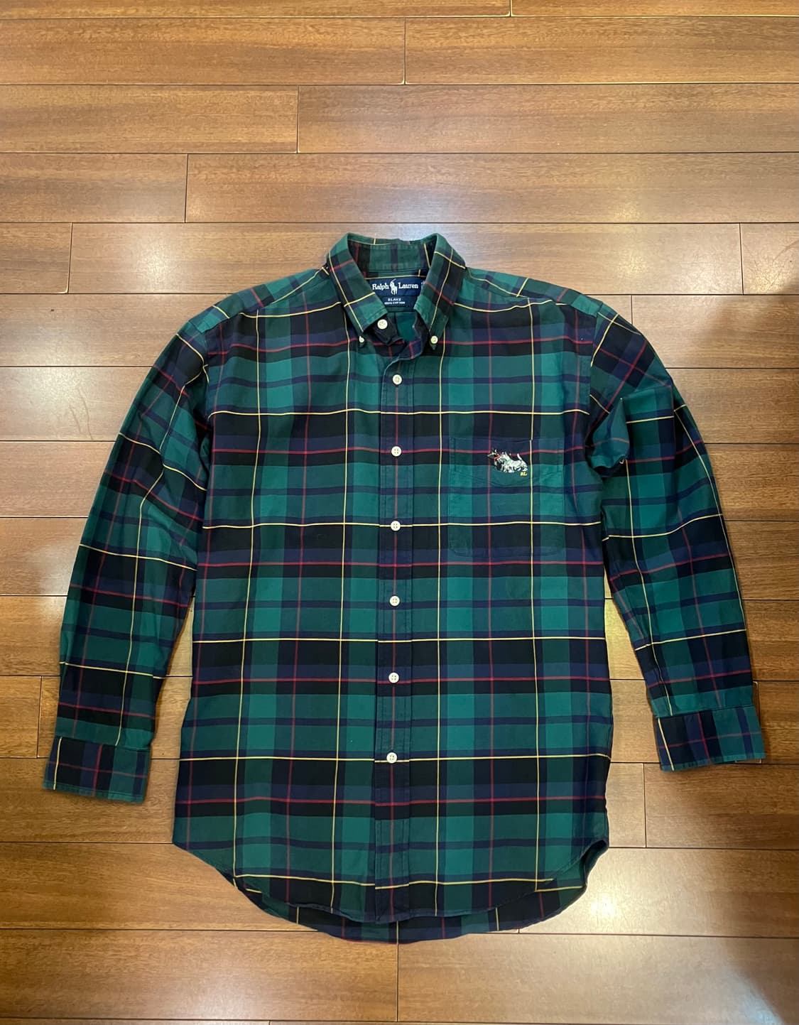 폴로랄프로렌 스코티시 테리어 자수 플래드 타탄체크 셔츠 상품이미지1