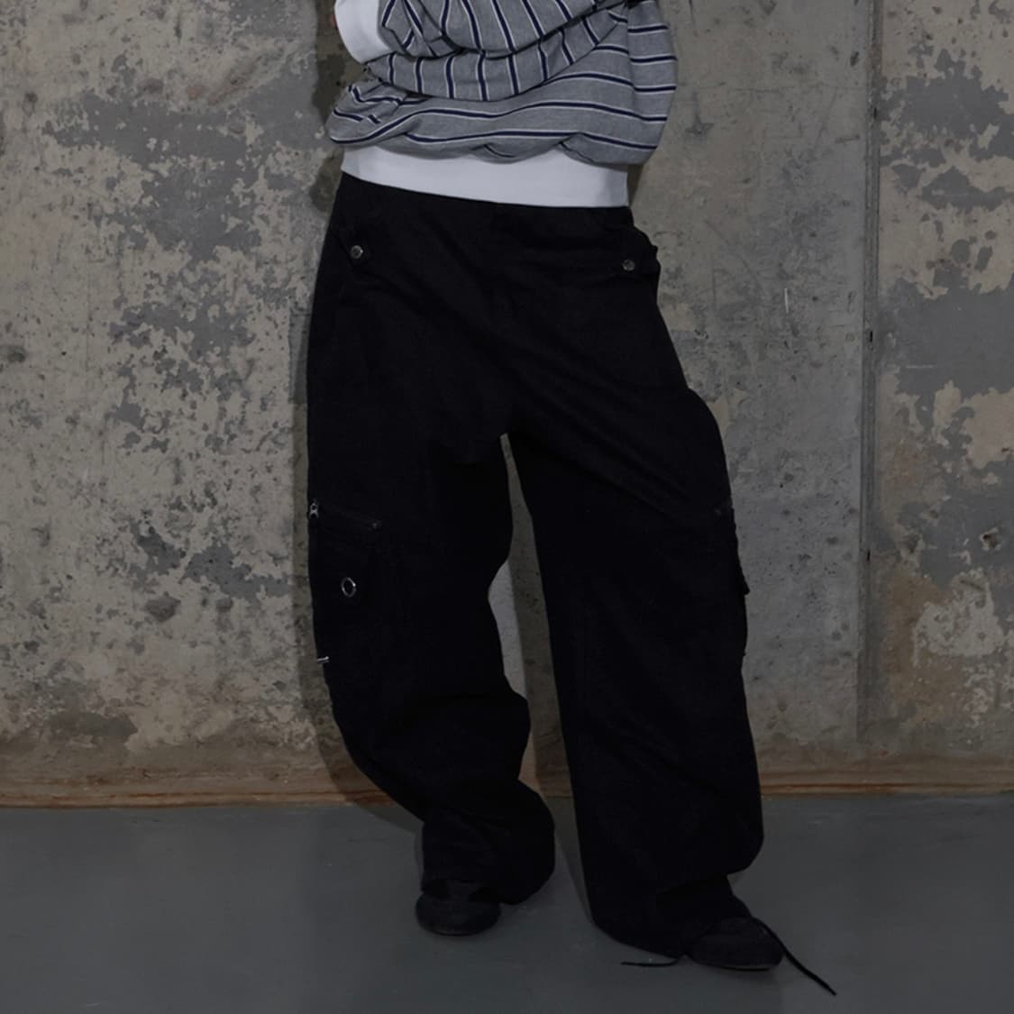 크로스 포켓 카고 팬츠 1 / black 상품이미지2