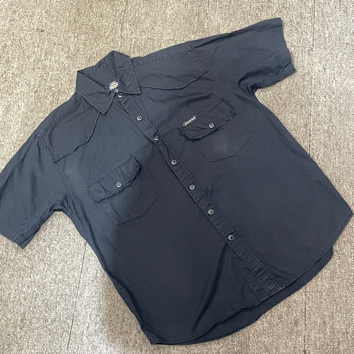 (M) Dickies 디키즈 반팔 워크 셔츠 블랙 상품이미지1