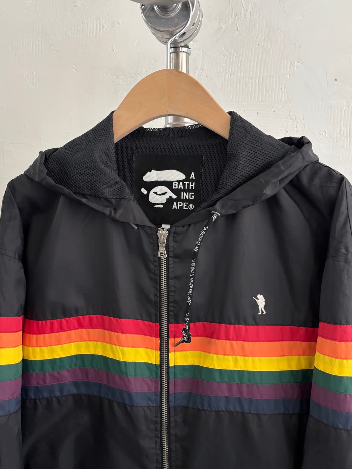 Bape 베이프 90s 레인보우 스트라이프 나일혼 후드 자켓 상품이미지2