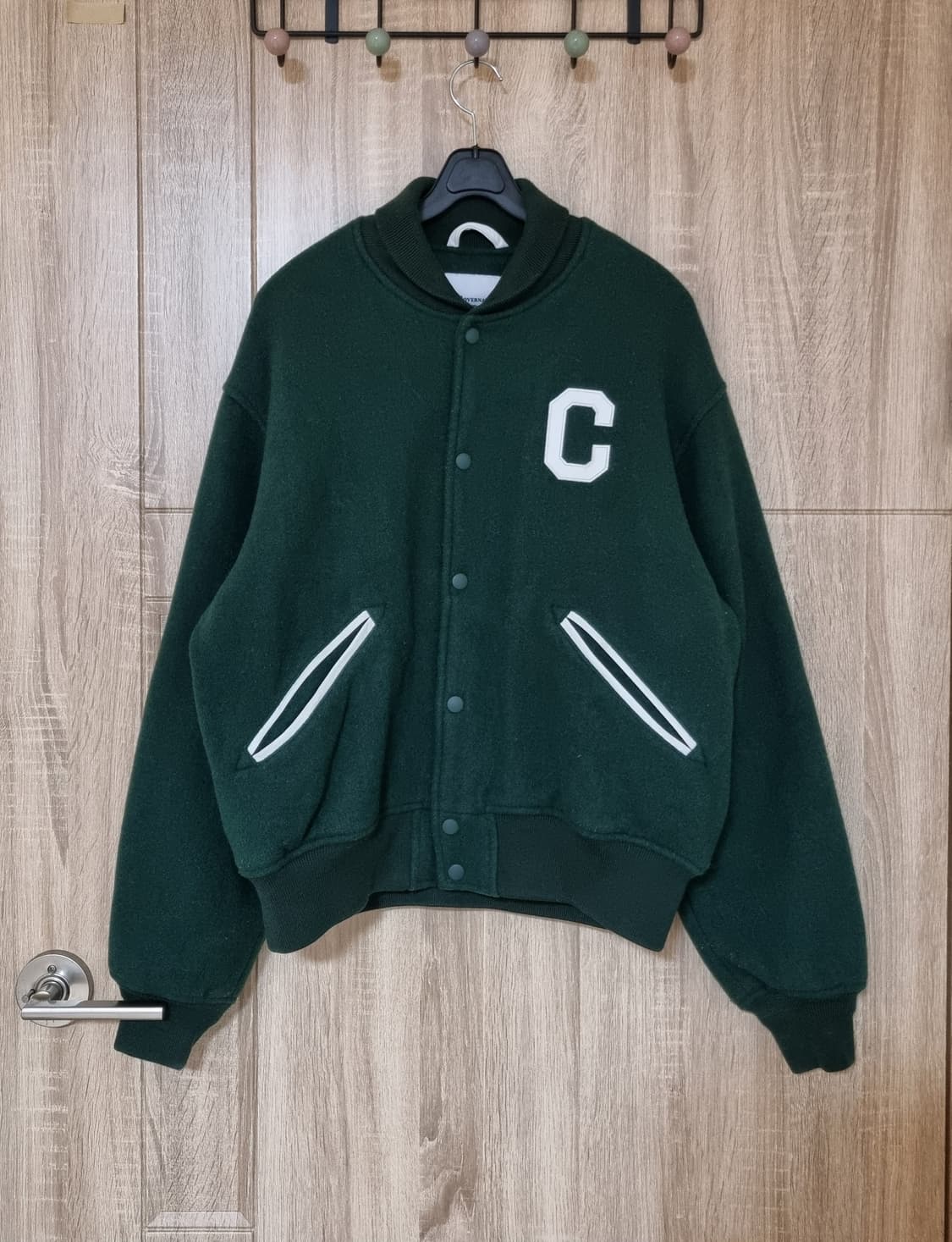 커버낫 가죽콤비 야구점퍼 (누빔안감) 상품이미지1