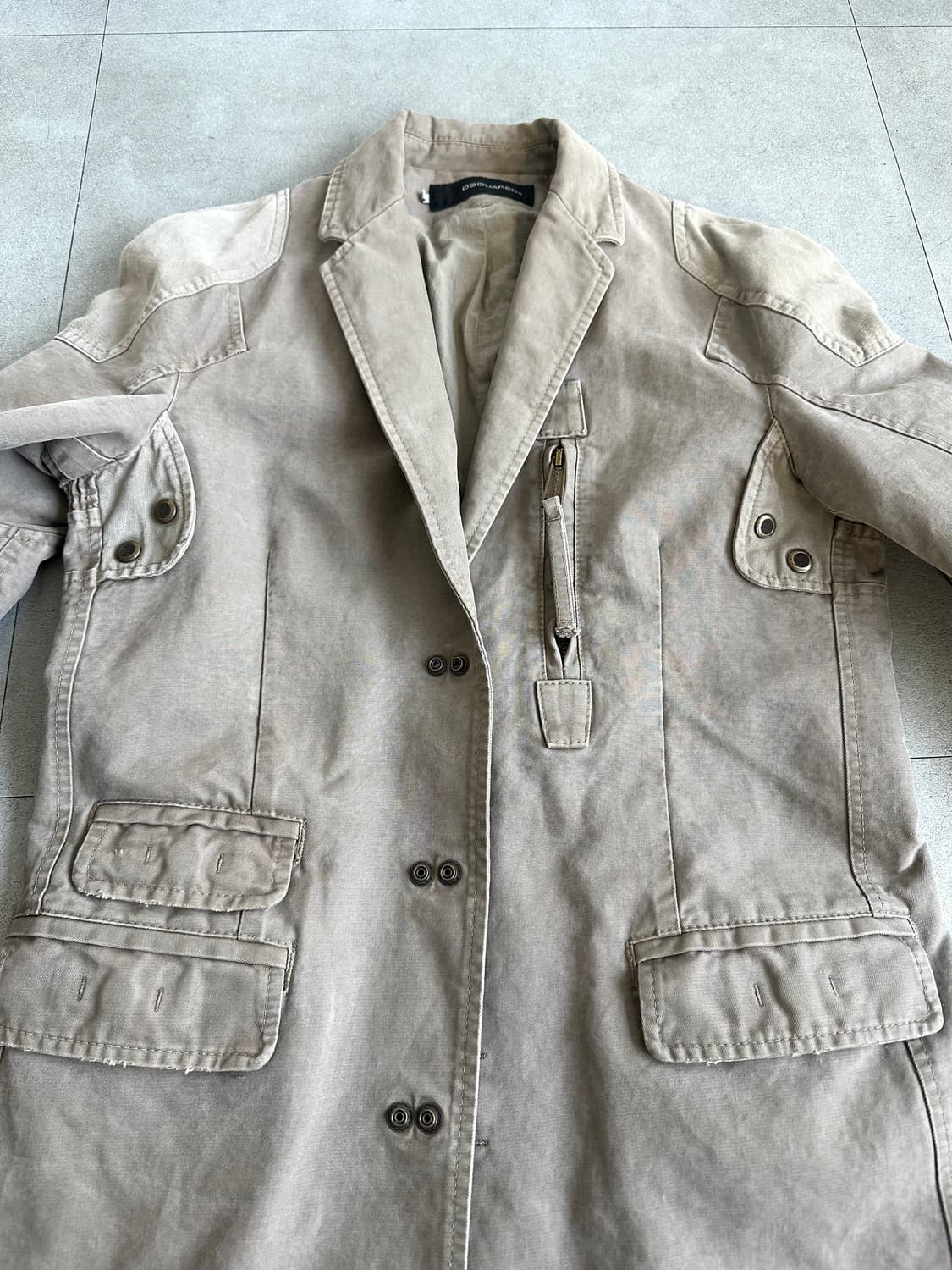 디스퀘어드 2002 아카이브 아머 베이지 코트 자켓 상품이미지6