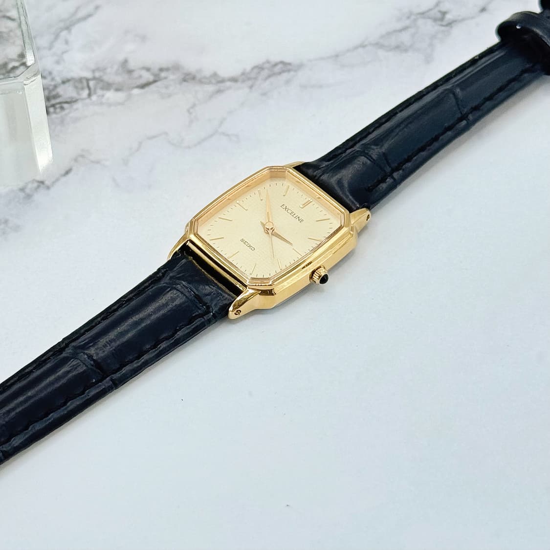 90s00s 빈티지 세이코 엑셀린 골드 탱크 워치 상품이미지6