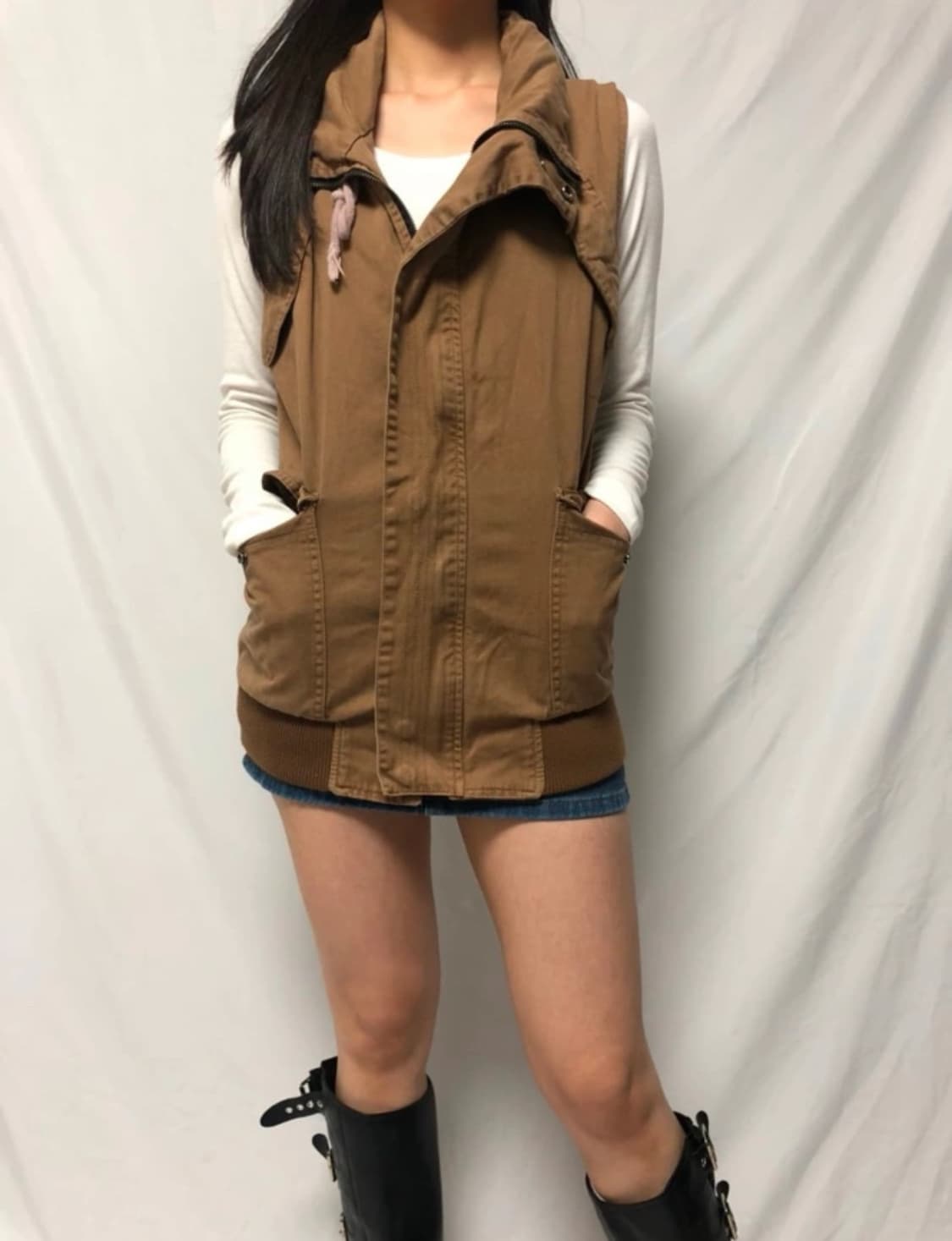 빈티지 브라운 베스트 상품이미지2