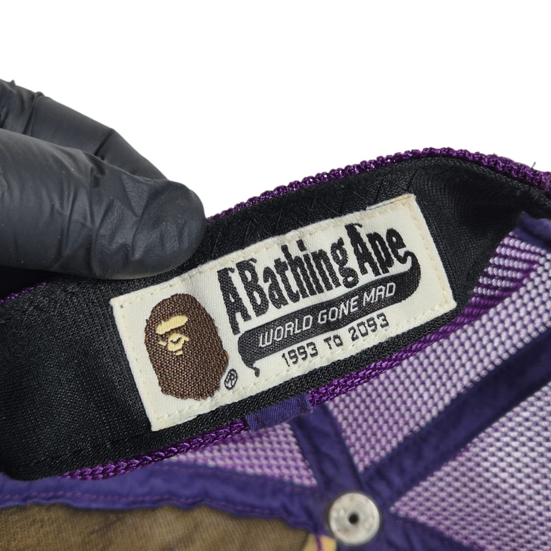 BAPE) 아카이브 베이프 퍼플 카모 에이프 헤드 매쉬캡 상품이미지6