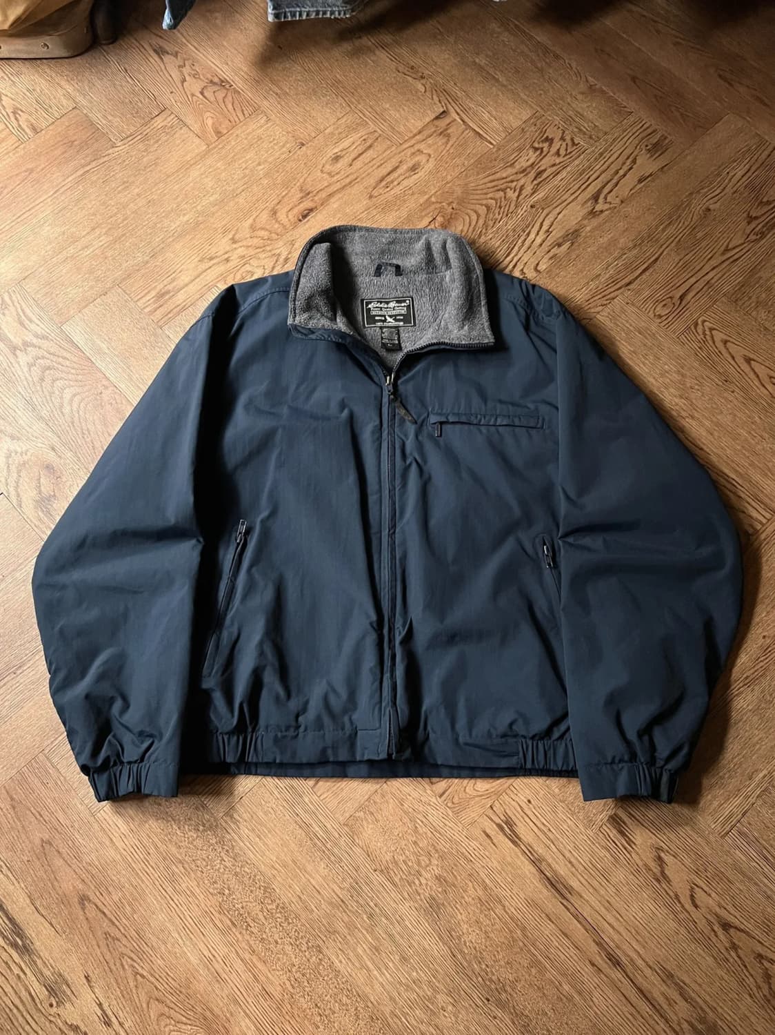 [L]에디바우어 플리스 라이닝 네이비 웜업 자켓 상품이미지1