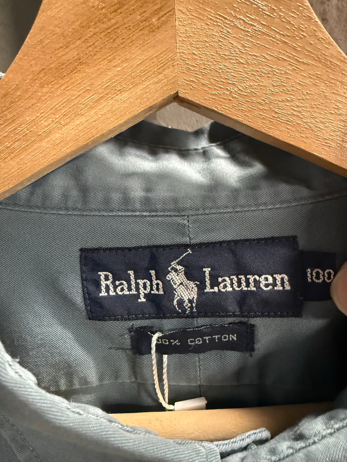 100 폴로 랄프로렌 POLO 클래식 버튼다운 셔츠 스틸블루 상품이미지5