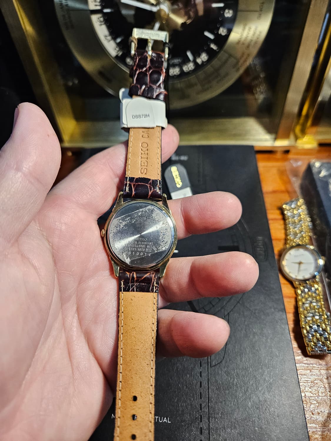 빈티지 세이코 SJA258P 쿼츠 금장 가죽 시계 상품이미지3