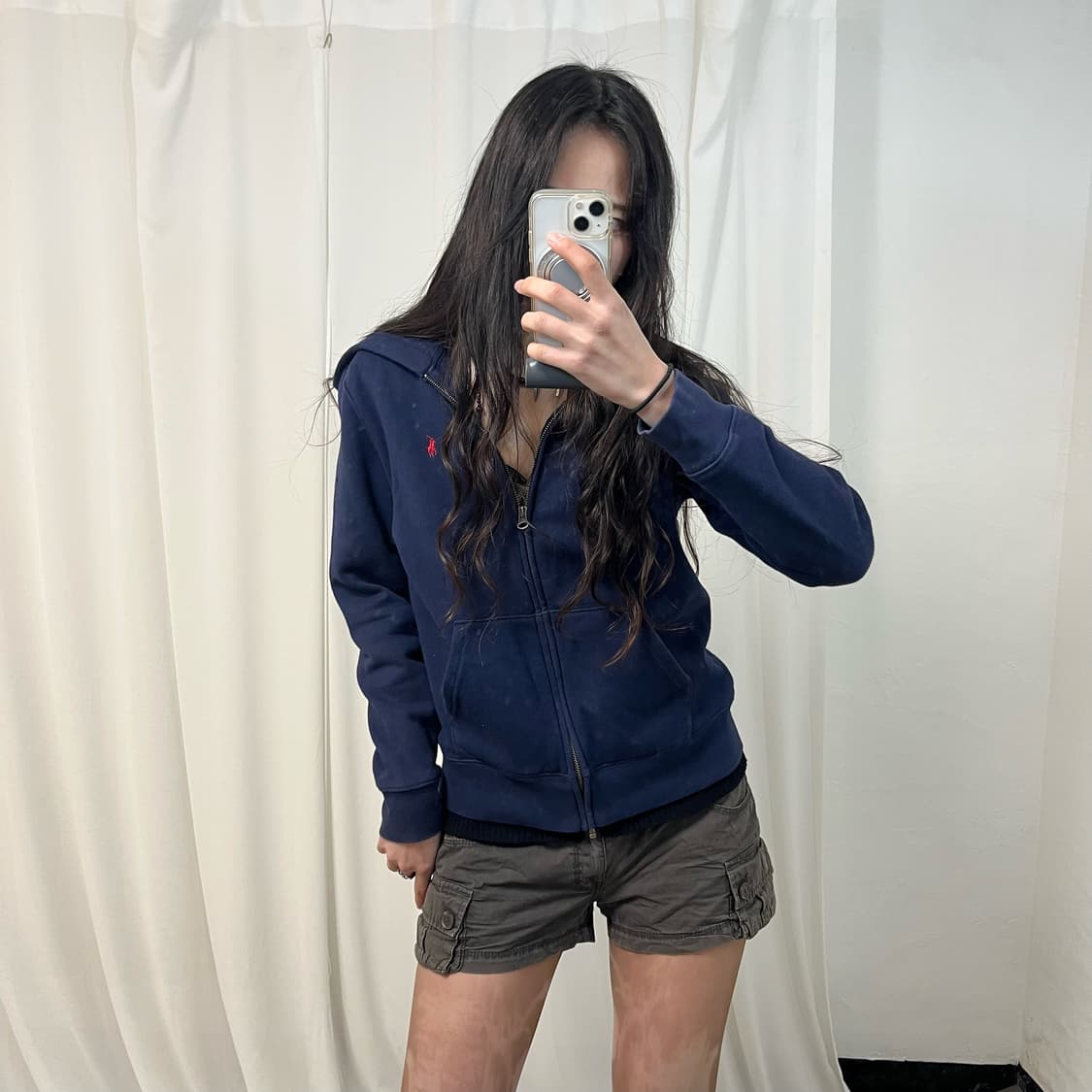 Polo Navy Zip-Up Hoodie 상품이미지1