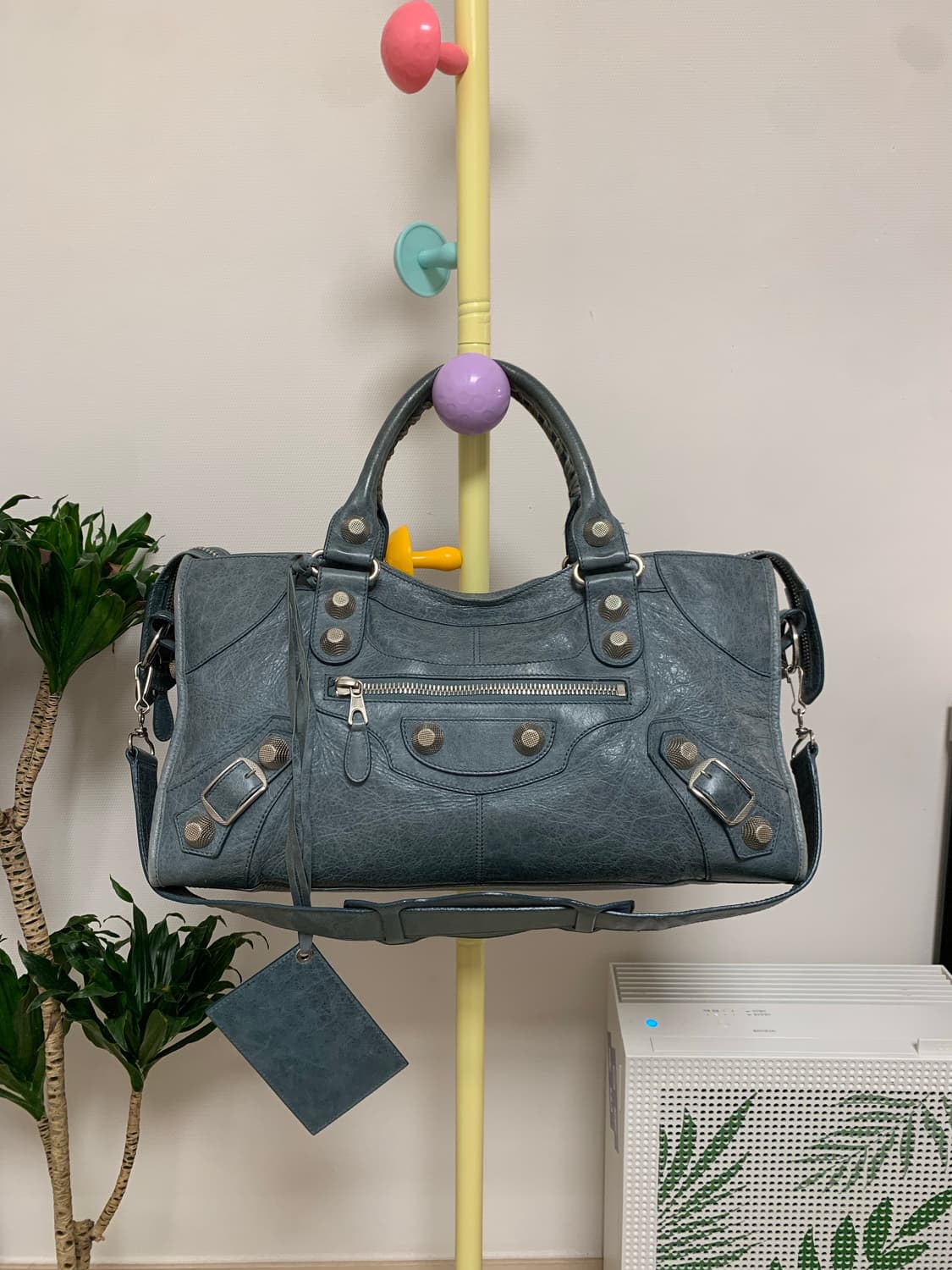 발렌시아가 클래식 모터백 에메랄드그레이 상품이미지1