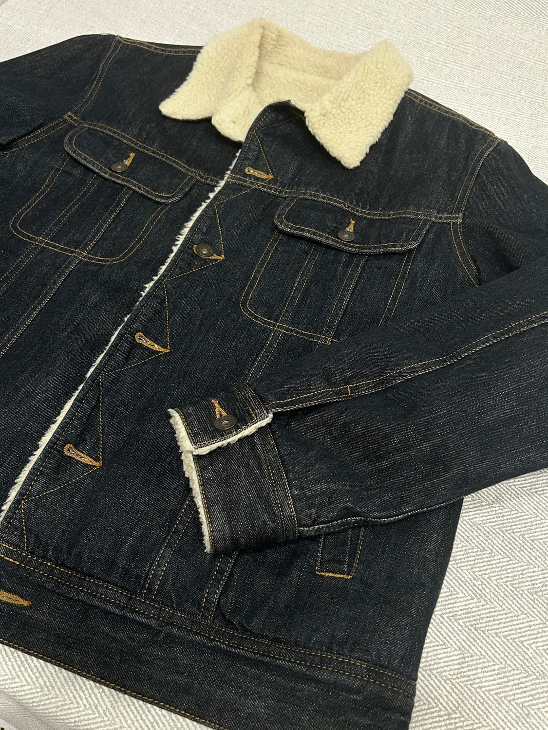 GU Japan 쉐르파 양털 데님자켓 남성 XL 상품이미지8