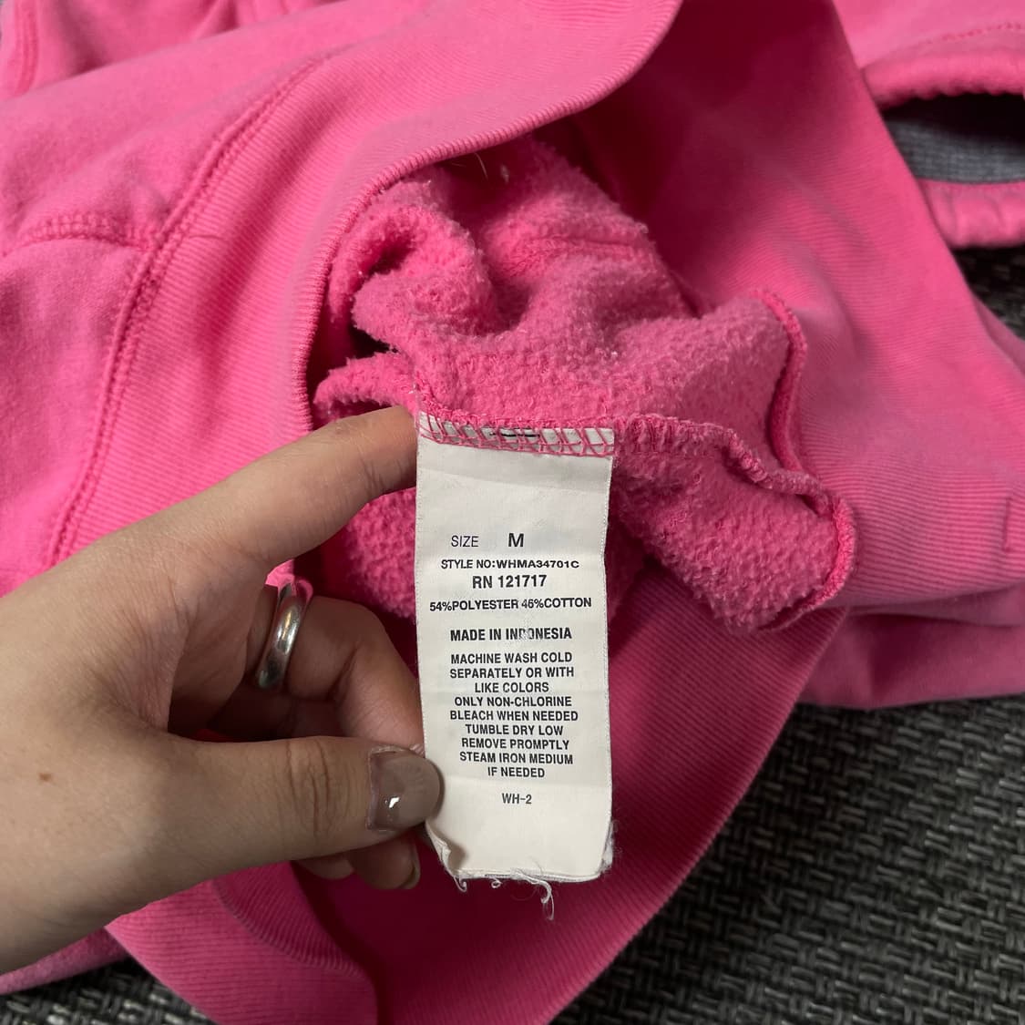 후아유 핑크 로고 레터링 후드집업 M 상품이미지6