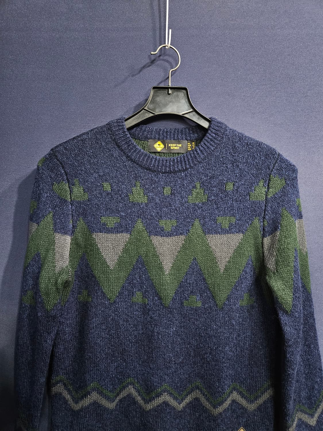 로드사인 네이비 배색 남성 슬림핏 95 니트 상품이미지7