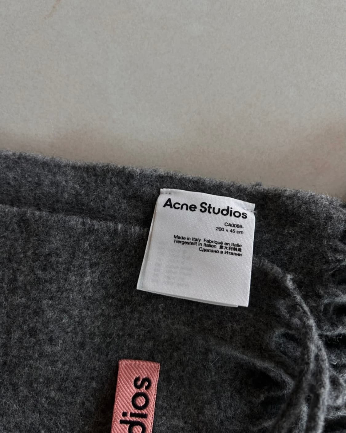 아크네 스튜디오 울 목도리 내로우 멜란지 그레이 상품이미지3