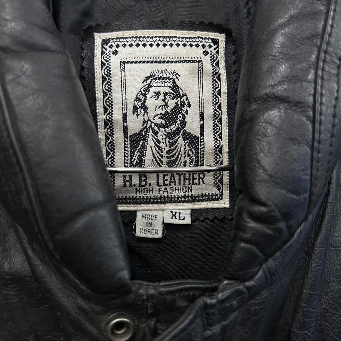 H.B LEATHER 카우하이드 바이커 레더 베스트 상품이미지3