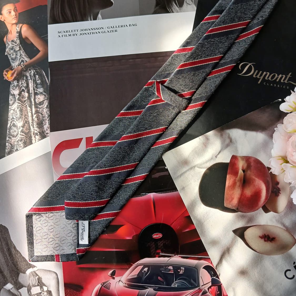 에스.티. 듀퐁 넥타이 그레이 스트라이프 8cm A+등급 A19830
 상품이미지4