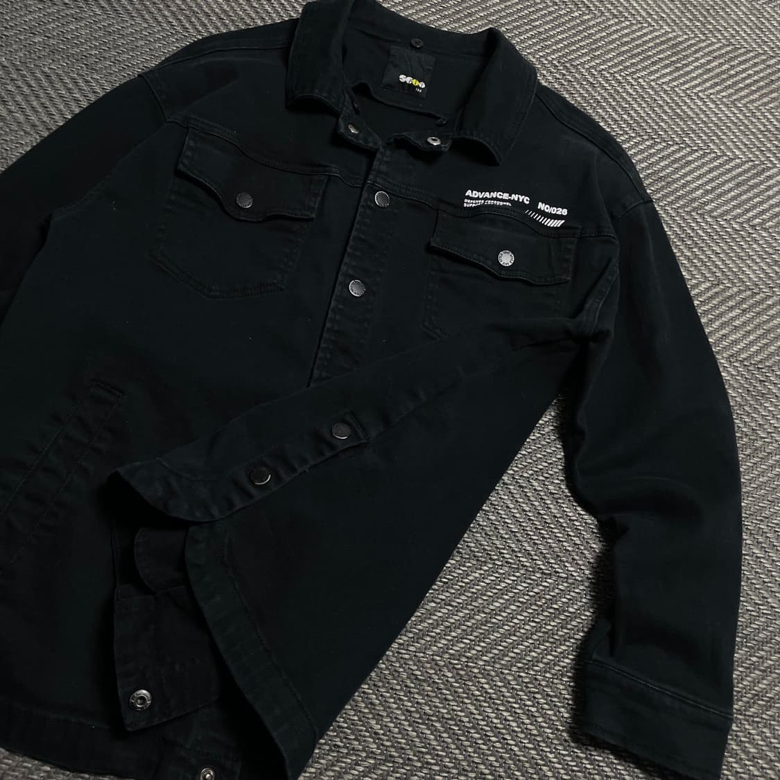 빈티지 빅로고 박시핏 워크 데님 자켓 블랙o 5341 상품이미지2