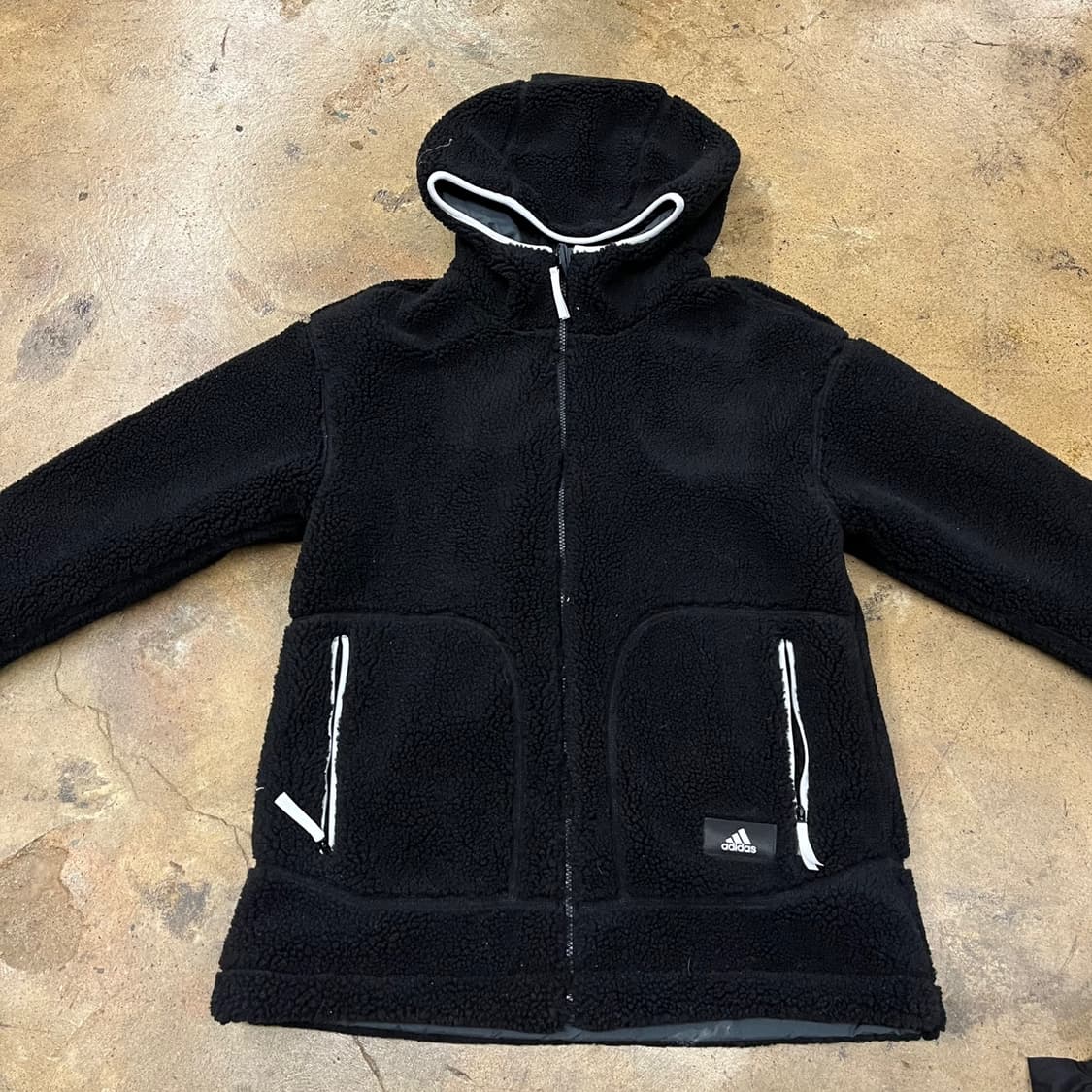[정품/L] 아디다스 후드 양면 패딩 점퍼 블랙 카키 b19 상품이미지7