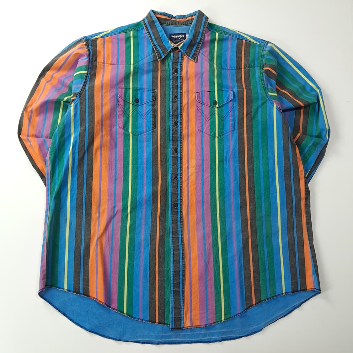 CK629 XL 랭글러 90s 웨스턴 레인보우 스트라이프 셔츠 남방 상품이미지1
