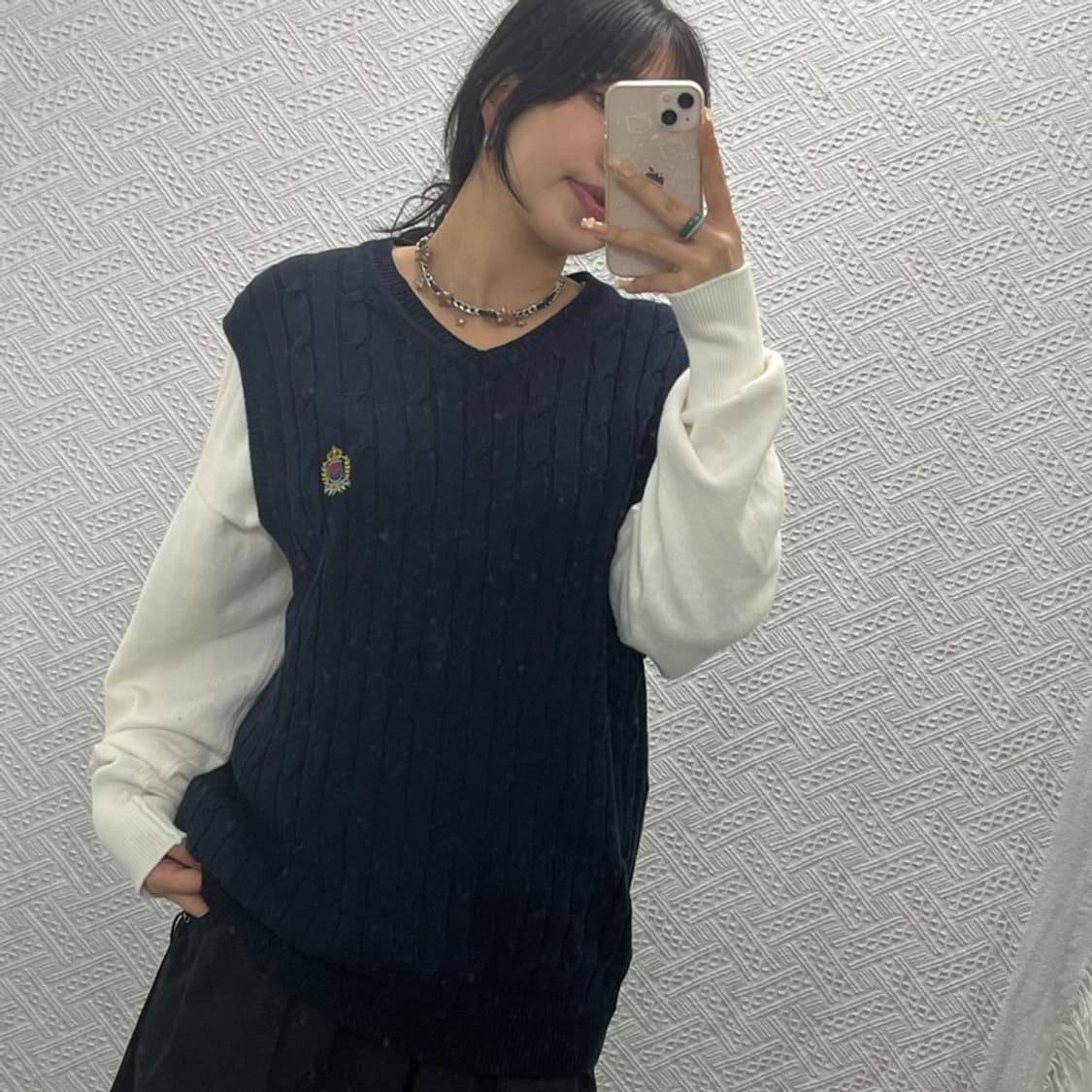 디스이즈네버댓 꽈배기 코튼 니트 조끼 베스트 95 C06386 상품이미지1