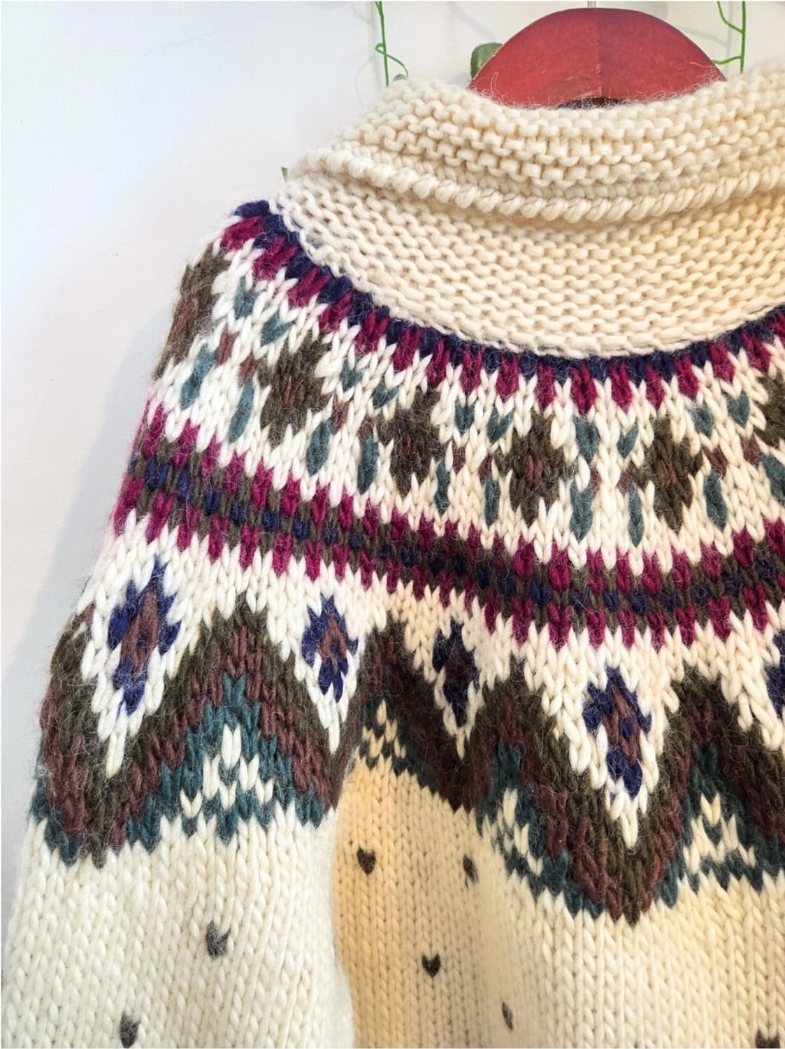 빈티지 노르딕 하트도트 니트가디건 상품이미지4