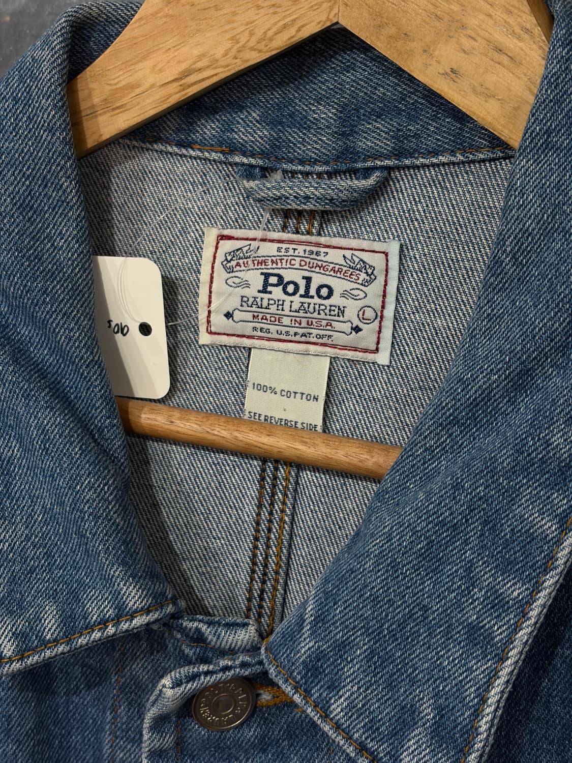 90s USA 폴로 랄프로렌 덩가리 데님자켓 L 상품이미지3