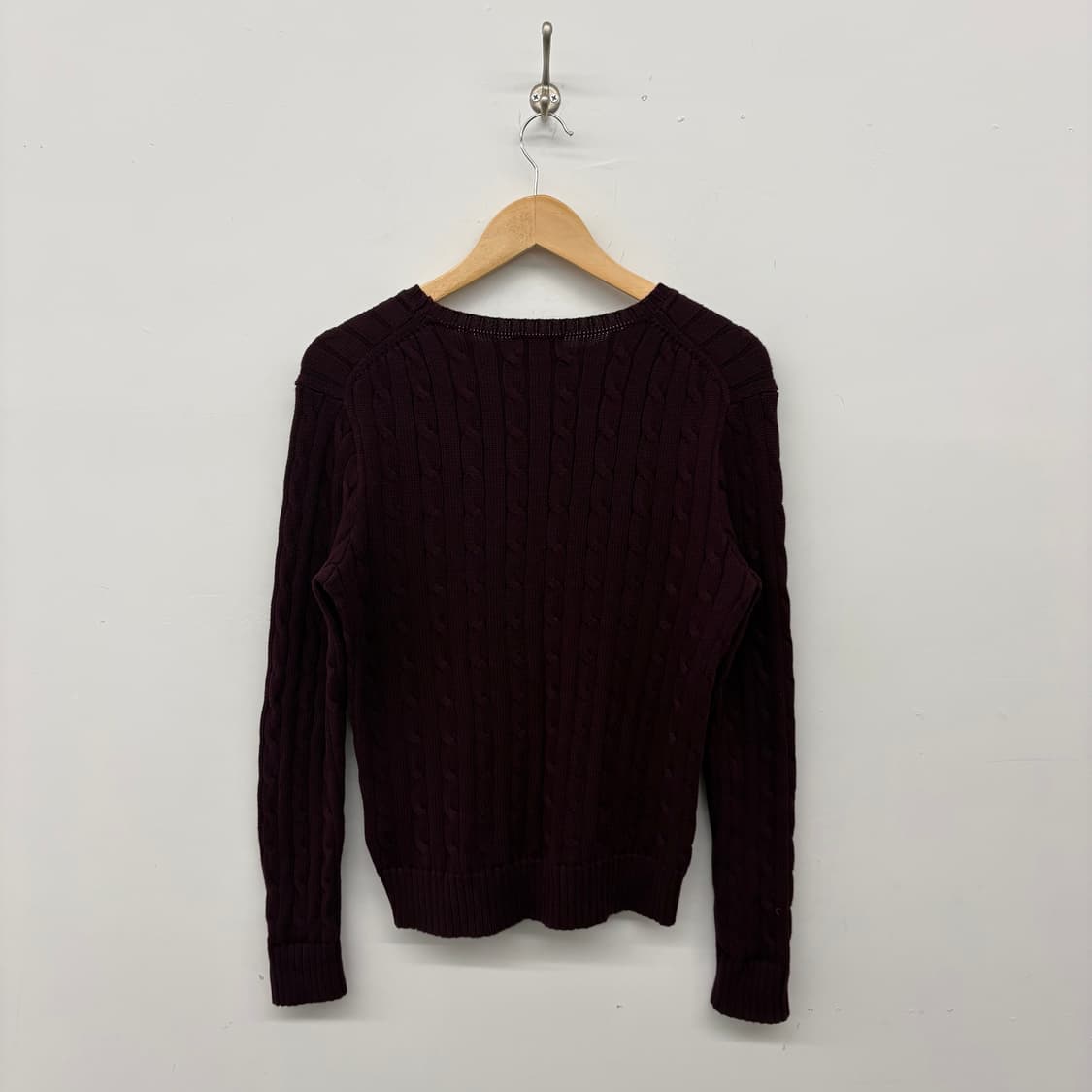 폴로 랄프로렌 케이블 니트 버건디 여/M 상품이미지4