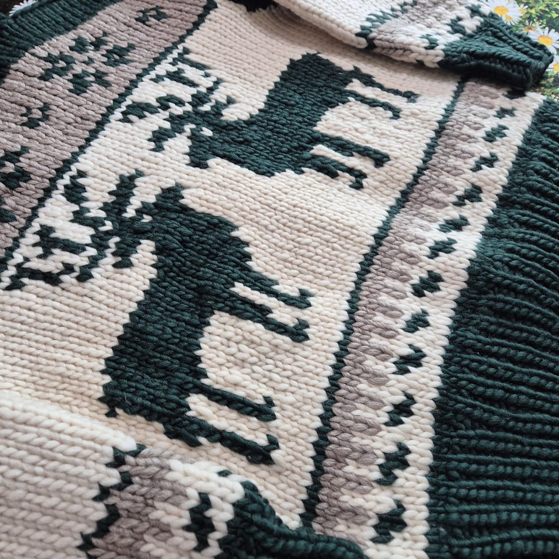 FAB 캐나다 사슴 패턴 헤비울 코위찬 성인 L-XL 상품이미지4