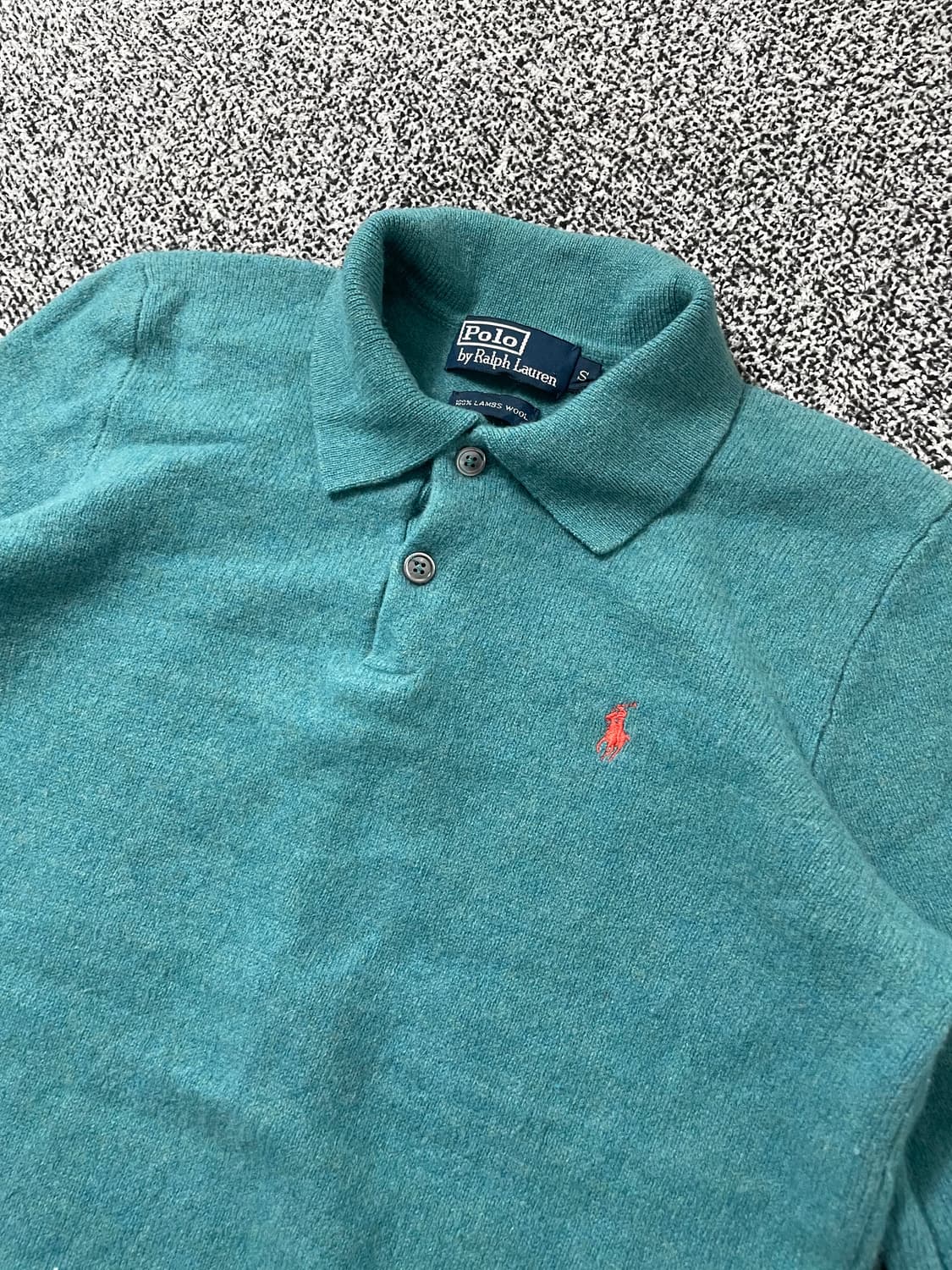 빈티지9. 폴로랄프로렌 램스울 니트 스웨터 민트 컬러 핀터깔 상품이미지2
