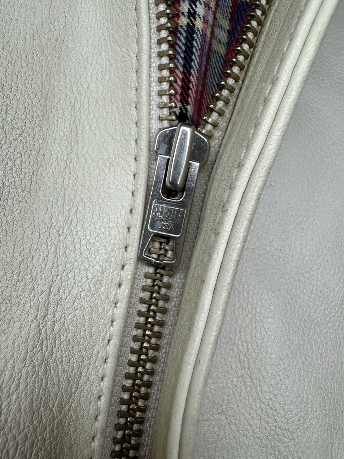 빈티지 90s 쇼트 Schott 화이트 라이더자켓 S 상품이미지5