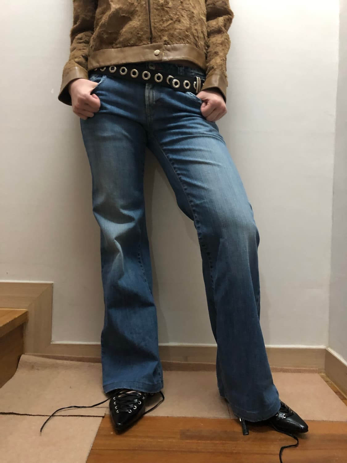 빈티지 버커루 데님 펑크 팬츠 상품이미지6