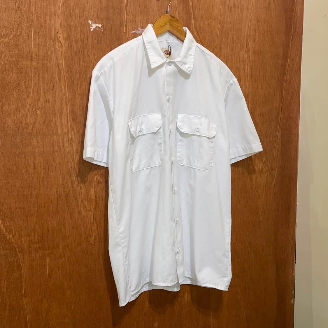(M) Dickies 디키즈 반팔 워크 셔츠 화이트 상품이미지3
