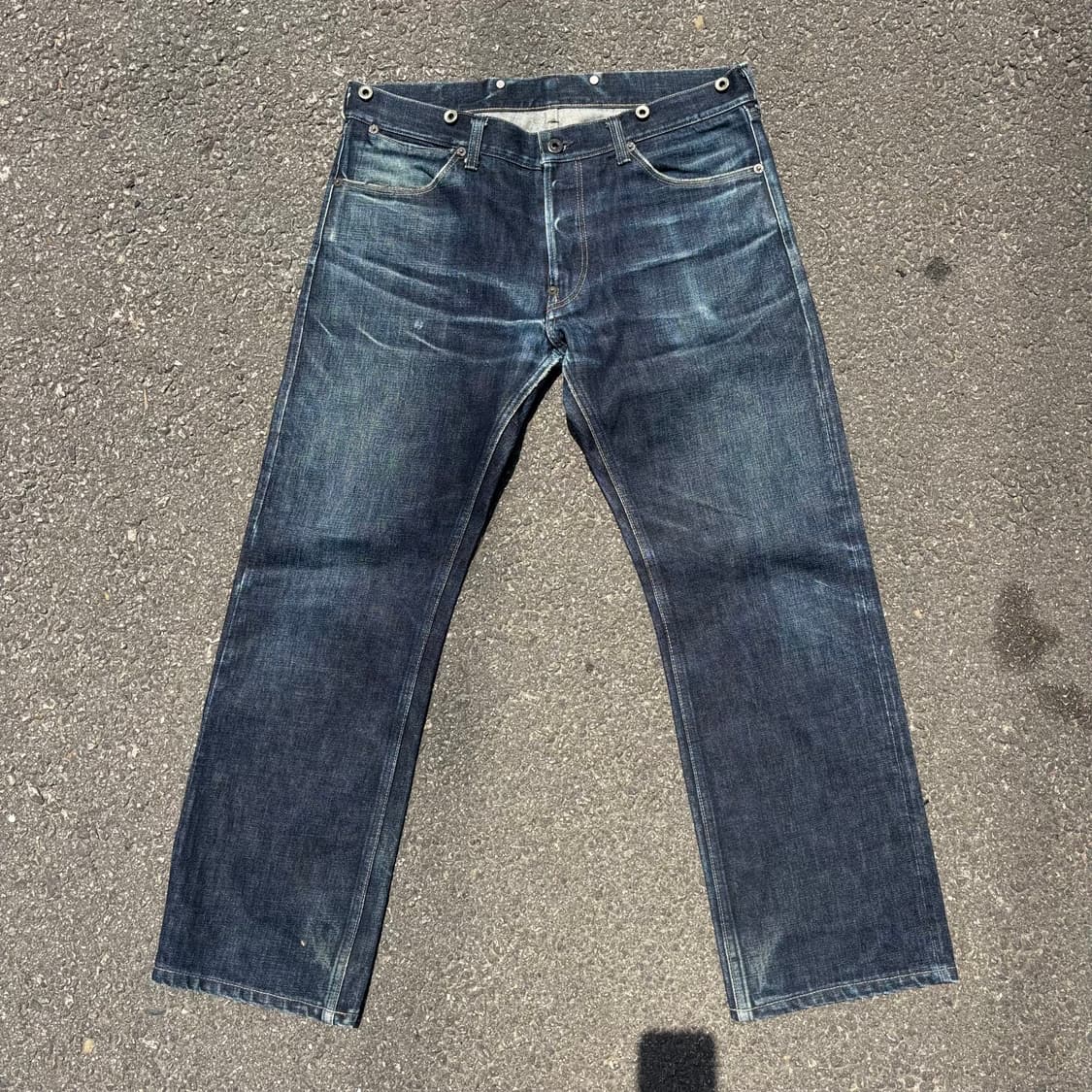 일본 올드조 신치백 서스펜더 셀비지 데님 팬츠 상품이미지3