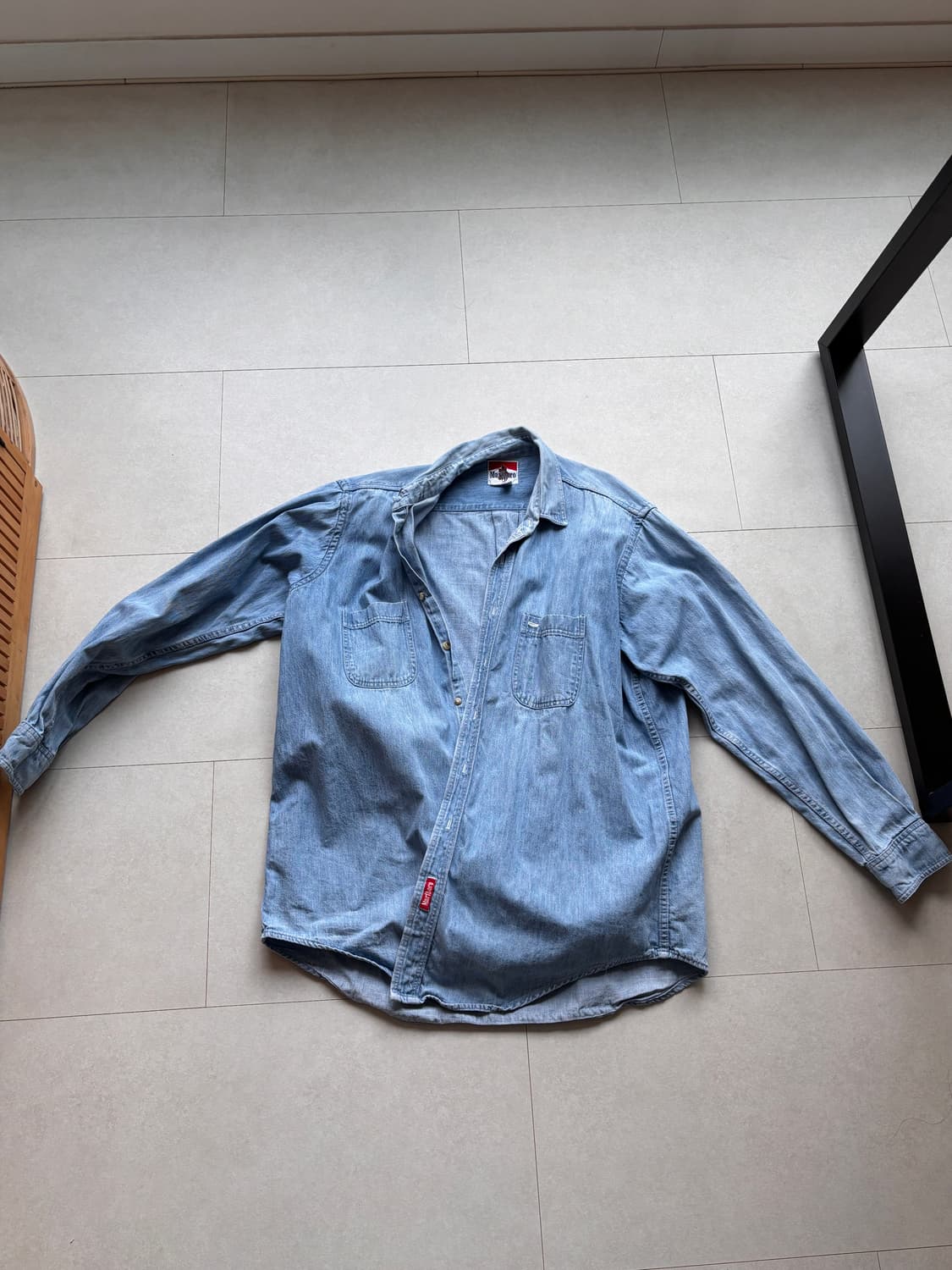 90s Marlboro Made in USA 데님 셔츠 상품이미지6